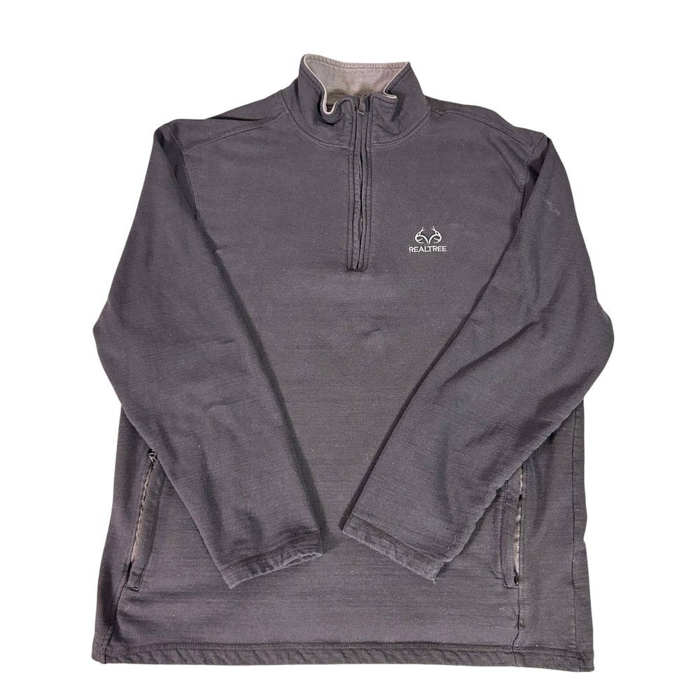 Y2K Realtree Mens Fleece 1/4 Zip Pullover Sweatshirt‎ XL Outdoors Hunting